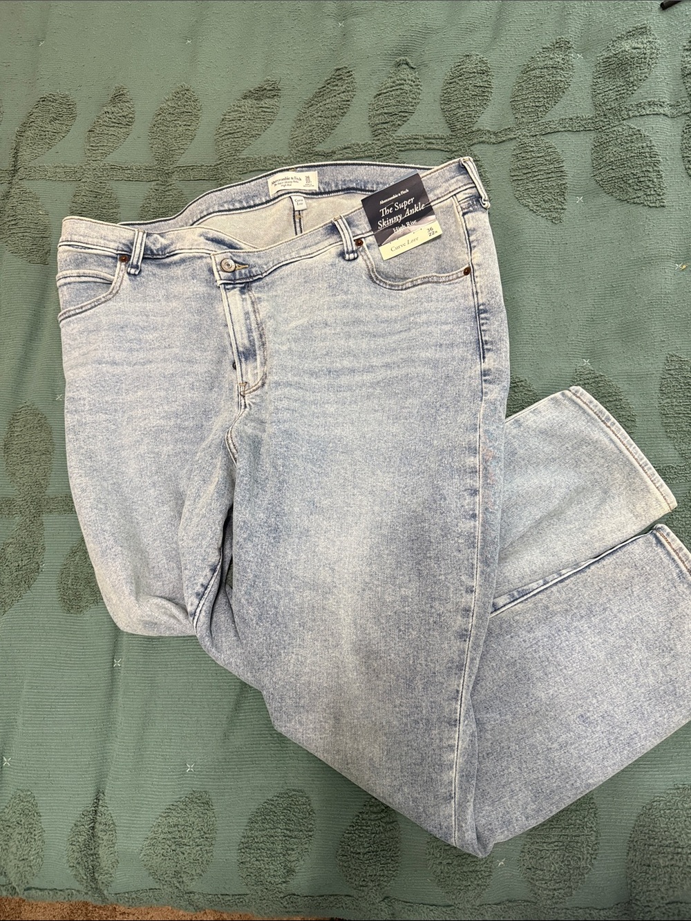 Abercrombie & Fitch super skinny high rise curve love ankle jeans with crossover